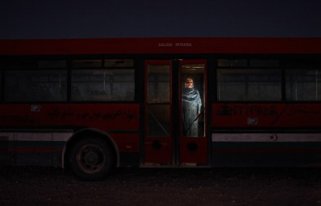 Saharawi ghost people - woman on bus