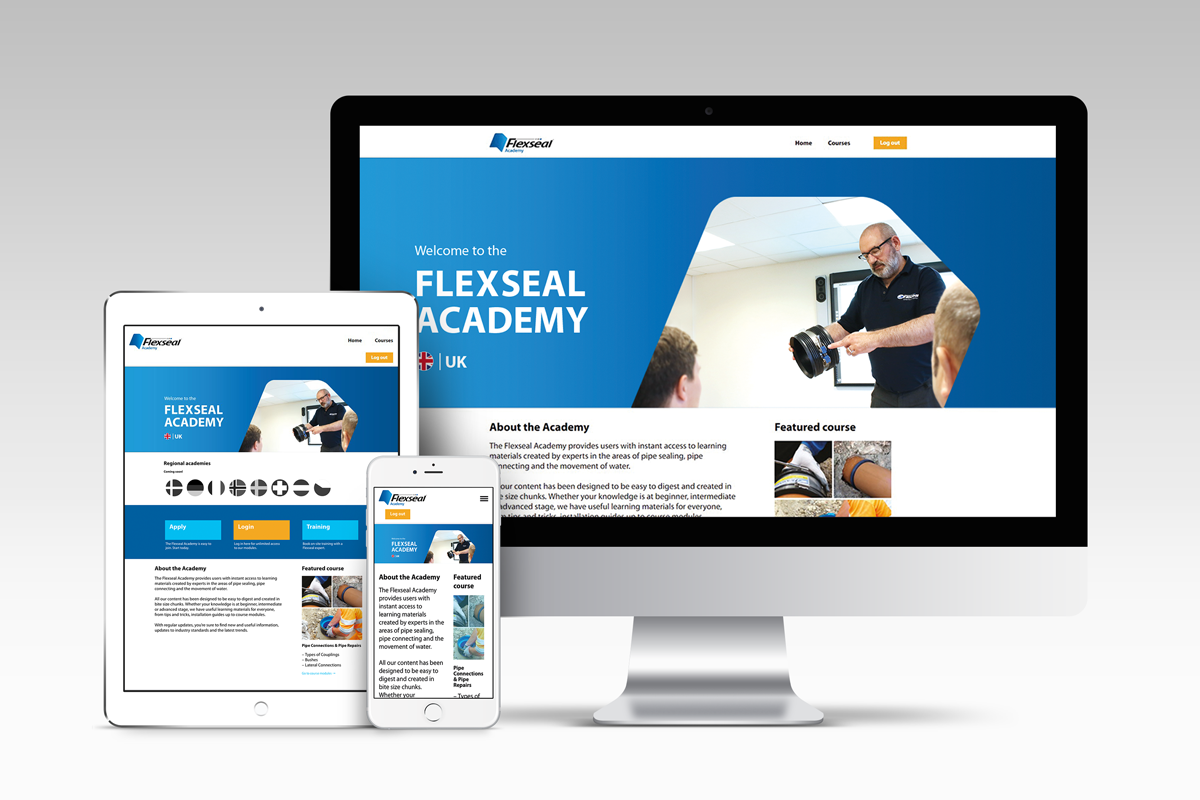 Flexseal Academy - website design and development